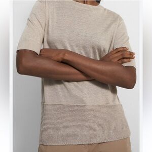 Theory short sleeve linen sweater size P
